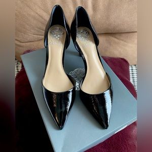 Vince Camuto Two-Piece Pumps Renny Black Patent
